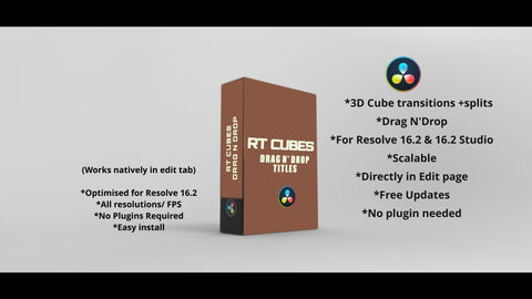RT 3D Cube Transitions for Resolve 16.2 - RESOLVE TRANSITIONS